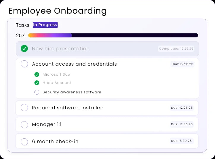 Onboarding with no blind spots